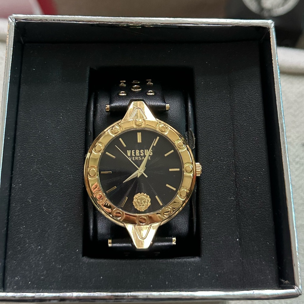 Versus Versace Black Watch with Gold Face